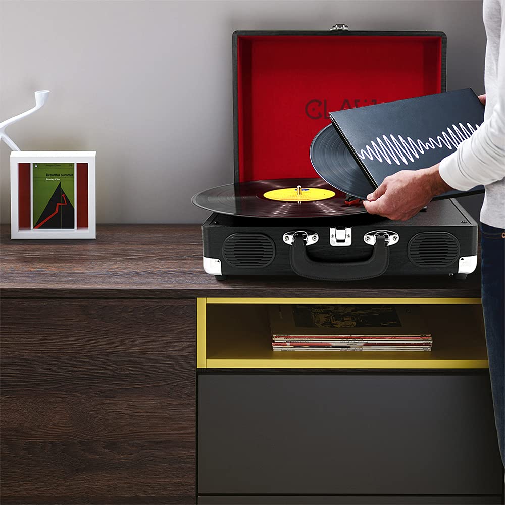 CLAW Stag Portable - Turntable with Built-in Stereo Speakers (Black)  (Use Code ORIGIN10 to Get 10% DIscount)