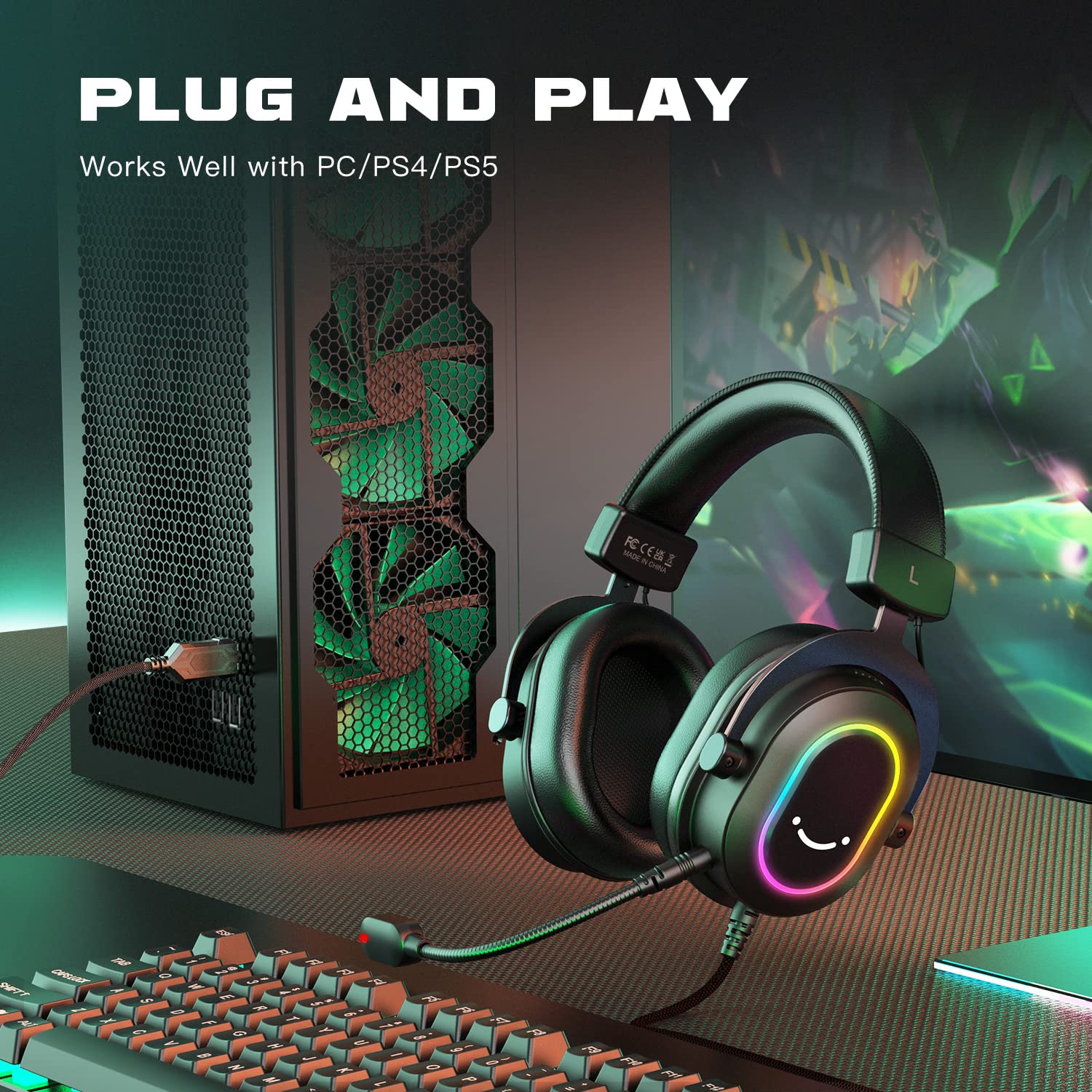 (Refurbished) FIFINE Ampligame H6 - 7.1 Surround Sound Wired Gaming Headphone