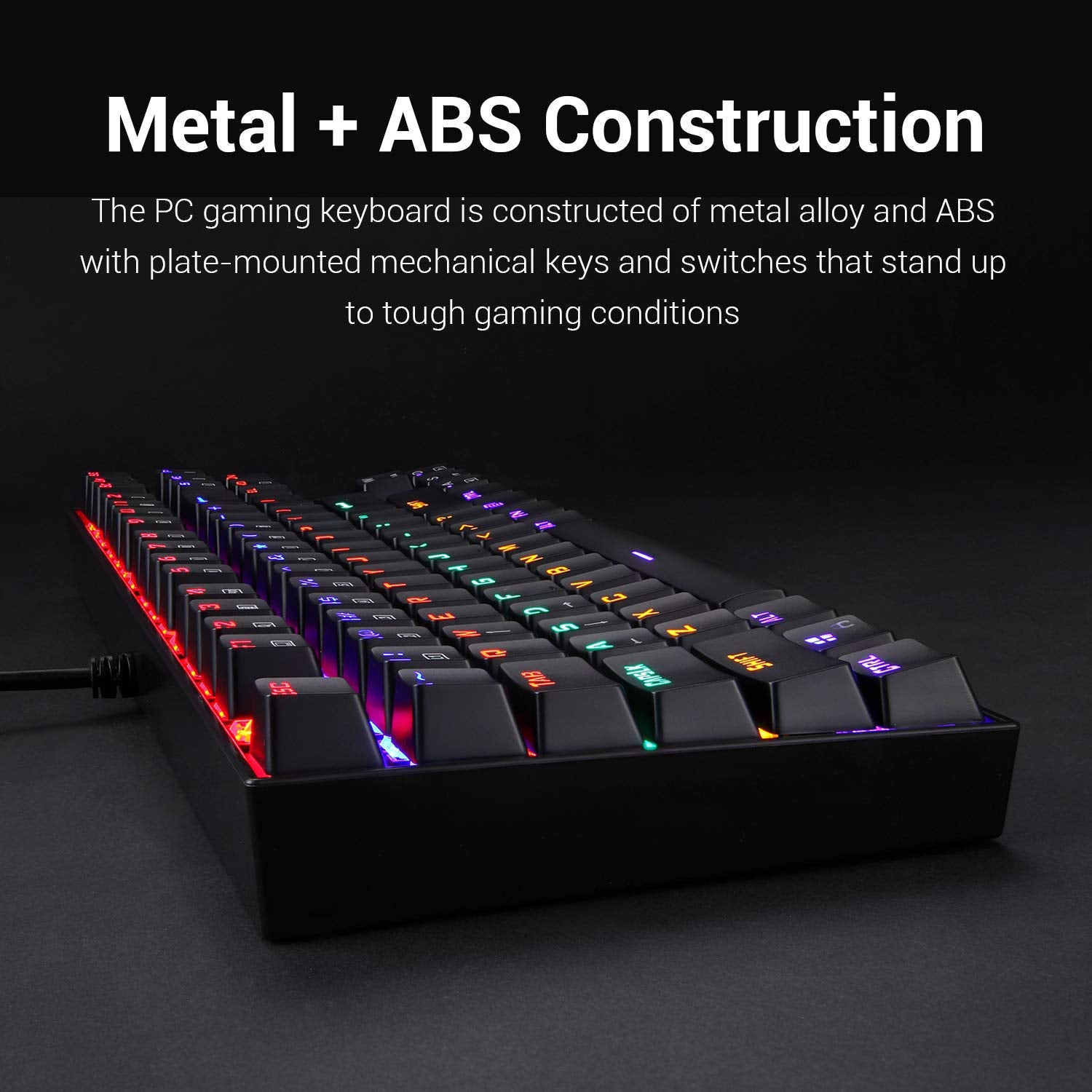 (Refurbished) Redragon Kumara K552 - TKL Wired Mechanical Keyboard Rainbow (Red Switch)