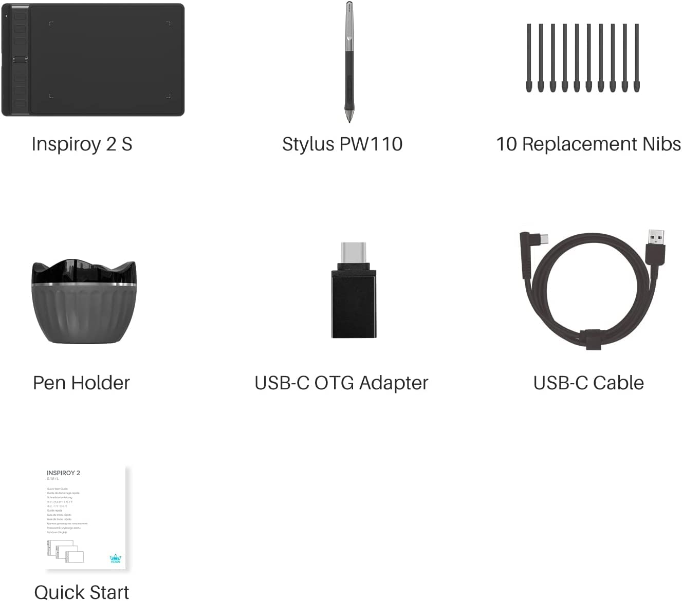 (Refurbished) Huion Inspiroy 2 H641P - Small Digital Graphic Tablet (Black)