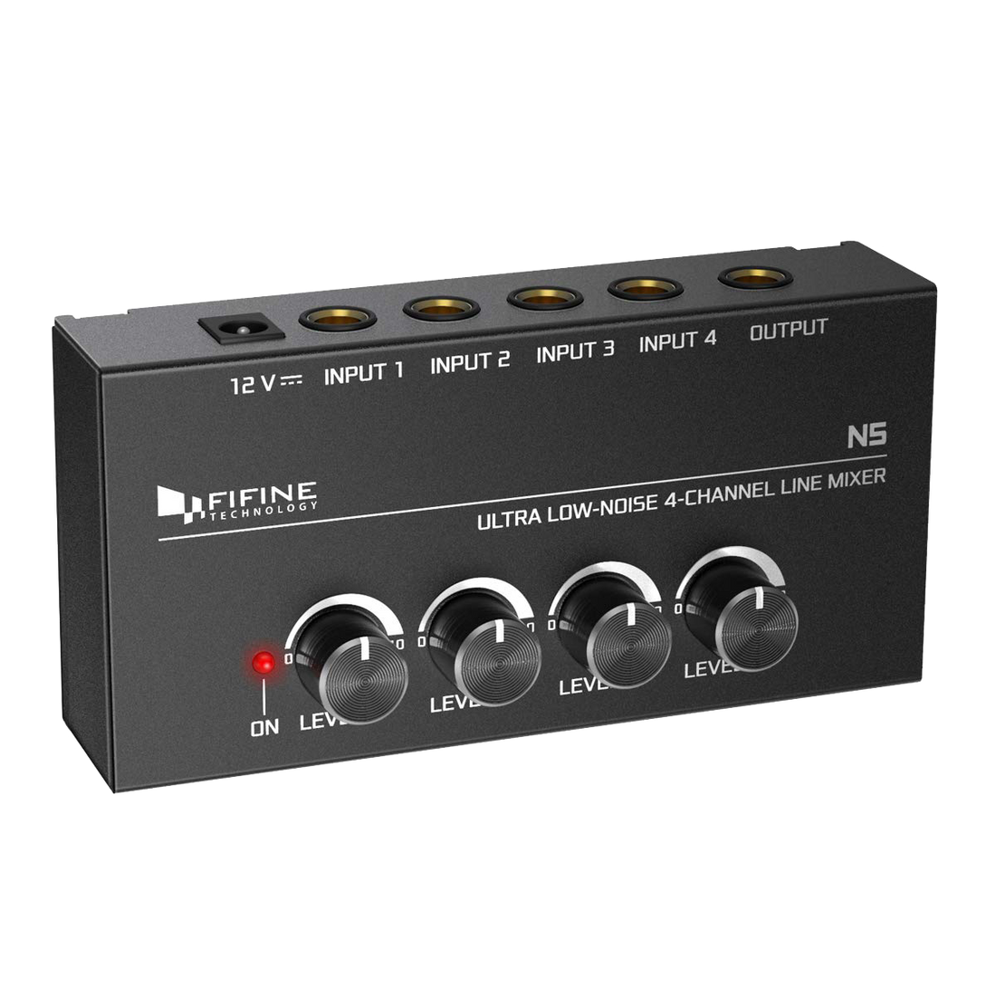 FIFINE N5 - Four - Channel Line Mixer With Individual Volume Control