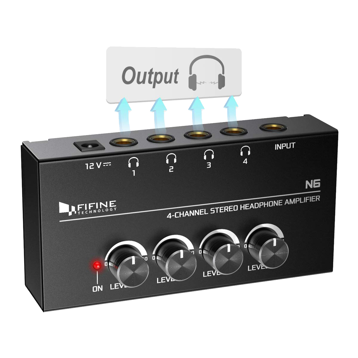(Refurbished) FIFINE N6 - Headphone Amplifier With Stereo Output and Individual Volume Controls