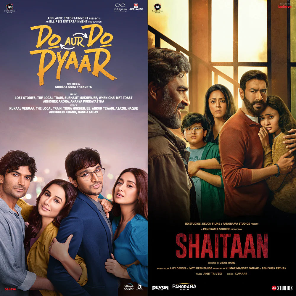 CLAW Stag Retro Bluetooth Turntable (GREY) + Do Aur Do Pyaar &amp; Shaitaan Vinyl Disc (COMBO)