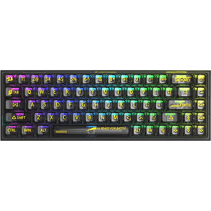 Redragon Castor Pro K631 PRO - 65% Bluetooth+2.4Ghz+Wired Mechanical Keyboard Black Transparent (Translucent Custom Switch)