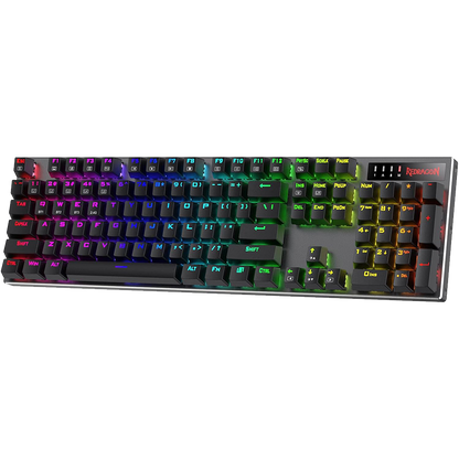 (Refurbished) Redragon Dharma Pro K556 Pro - 104 Keys Bluetooth+2.4Ghz+Wired Mechanical Keyboard (Quiet Linear Red Switch)