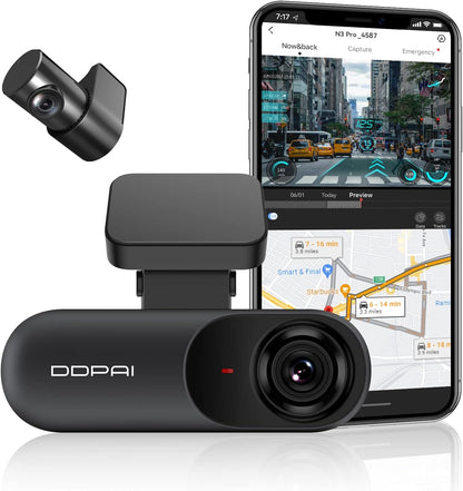 (Refurbished) DDPAI N3 PRO - 2.5K Front and Back Dash Camera