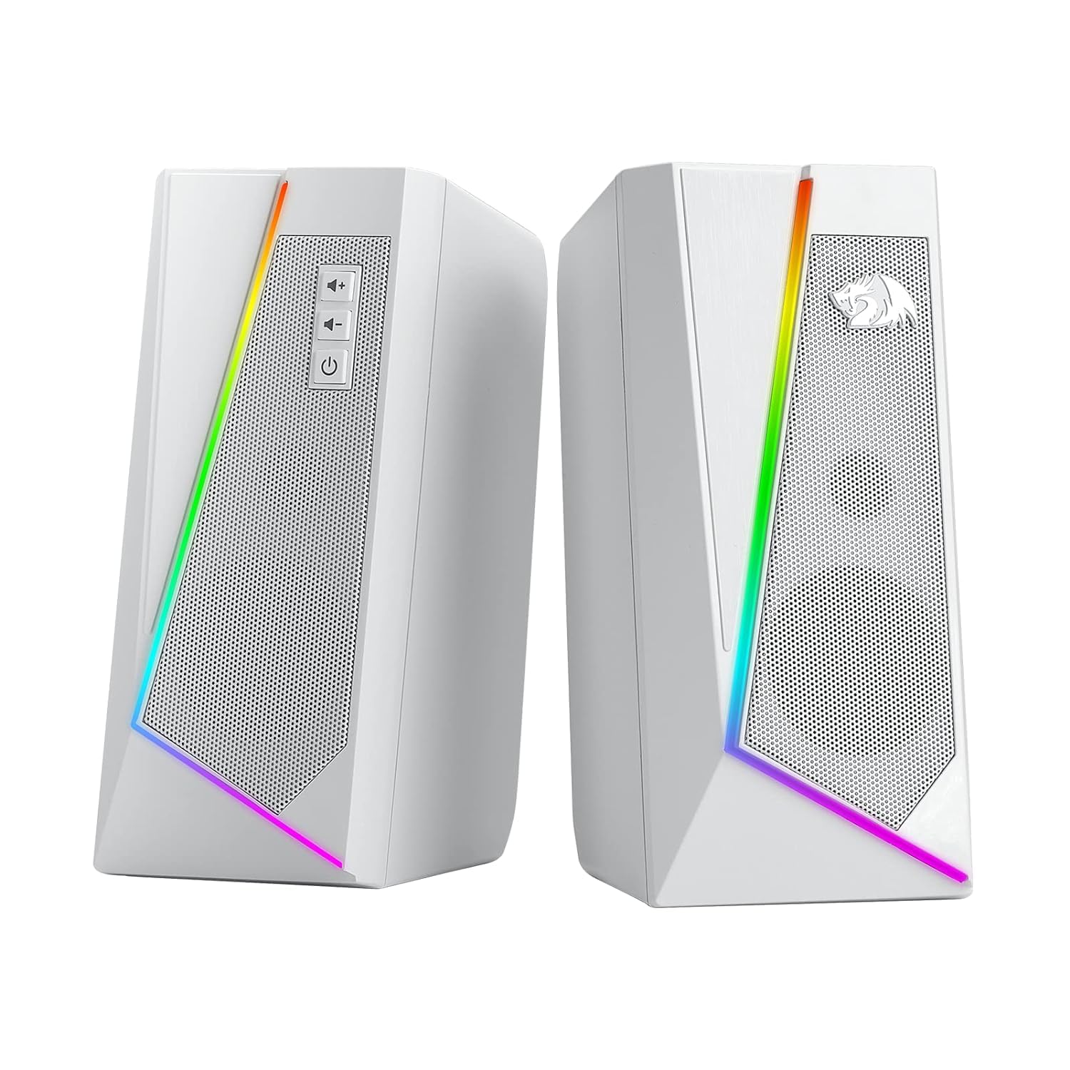 (Refurbished) ANVIL GS520 - RGB 2.0 Channel Gaming Wired Desktop Speakers (White)