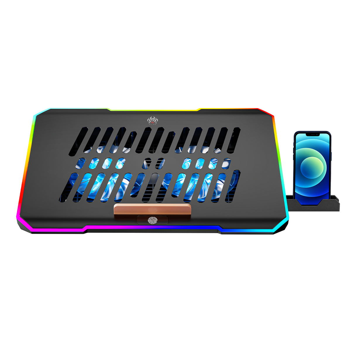 Claw Antarctic F2 - 2 Fans RGB Laptop Cooling Pad with Adjustable Height, 2 USB Port, Touch Control and Mobile Stand