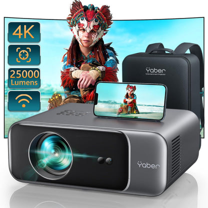 (Refurbished) Yaber PRO V9 - Bluetooth and WIFI 6 Outdoor and  Home Projector for Phone/TV Stick/PC