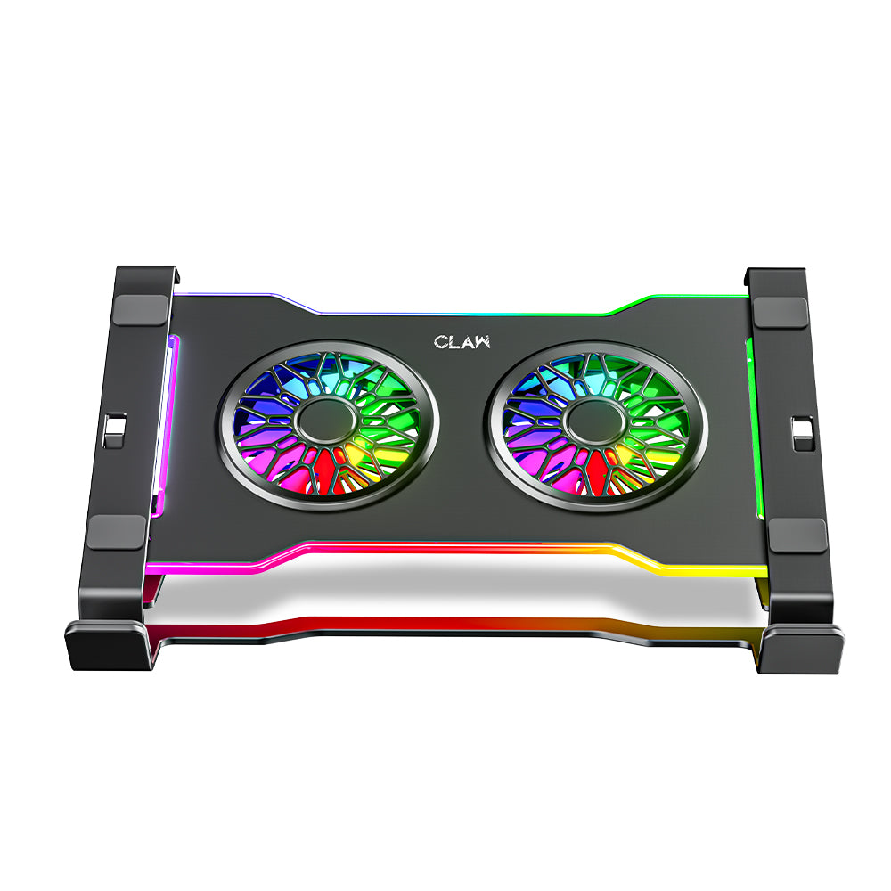Claw Hyperlift X2 - 2 Motor RGB  Laptop Cooling Pad with 1 USB and 1 Type-C Port with Adjustable Height