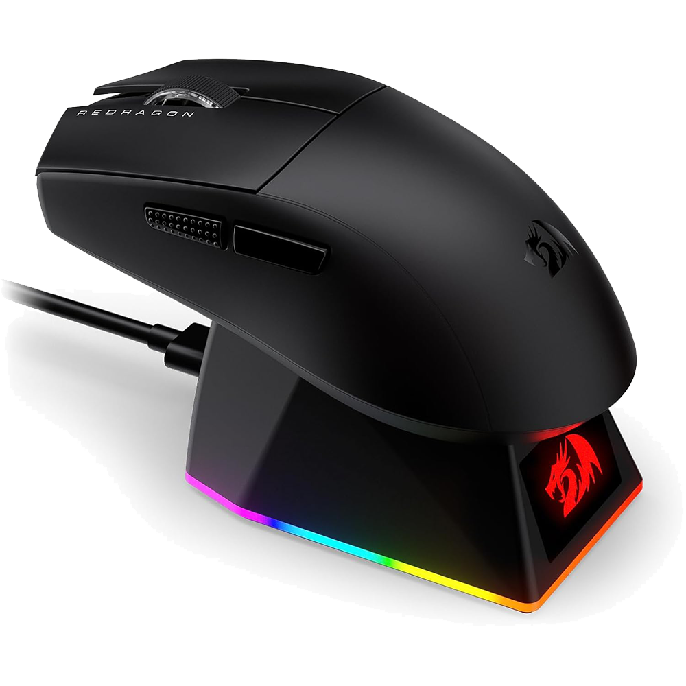 Redragon King Ultra M999 - RGB Wired, Wireless and Bluetooth Mouse with Magnetic Charging Dock