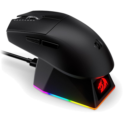 Redragon King Ultra M999 - RGB Wired, Wireless and Bluetooth Mouse with Magnetic Charging Dock