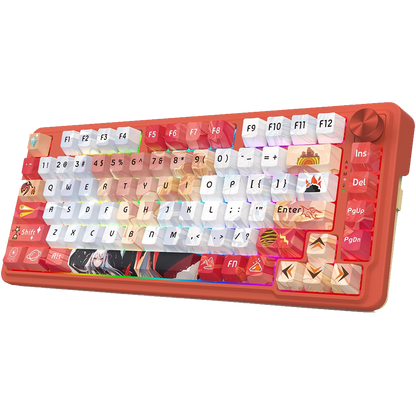 (Refurbished) Redragon Ucal Pro K673 Pro - 75% Wired+2.4Ghz+Bluetooth Mechanical Keyboard Anime Theme (Custom Hi-Fi Linear Switch)