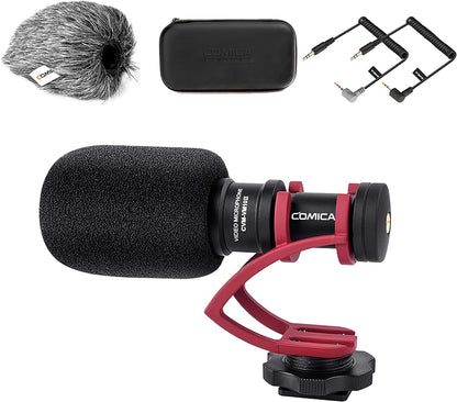 Comica CVM-VM10II - Micro Cardioid Condenser Shotgun Video Microphone (Red)