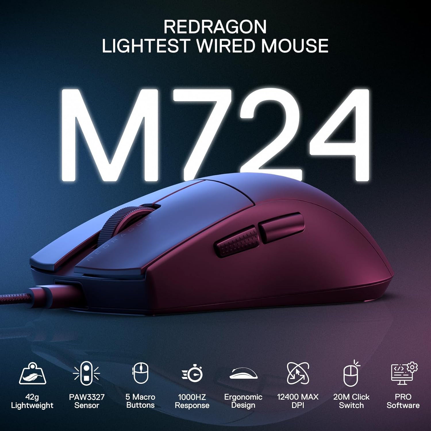 Redragon K1NG  1K M724 - Wired Gaming Mouse