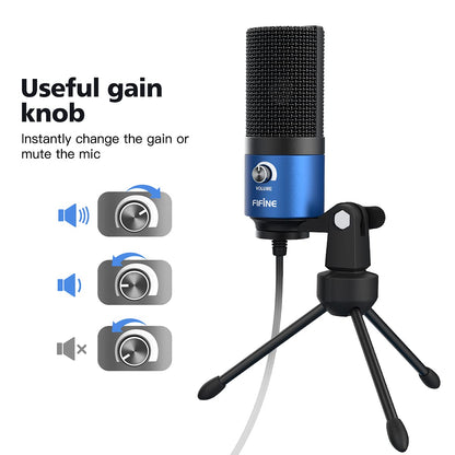 (Refurbished) Fifine K669L  - USB Microphone Condenser (Blue)