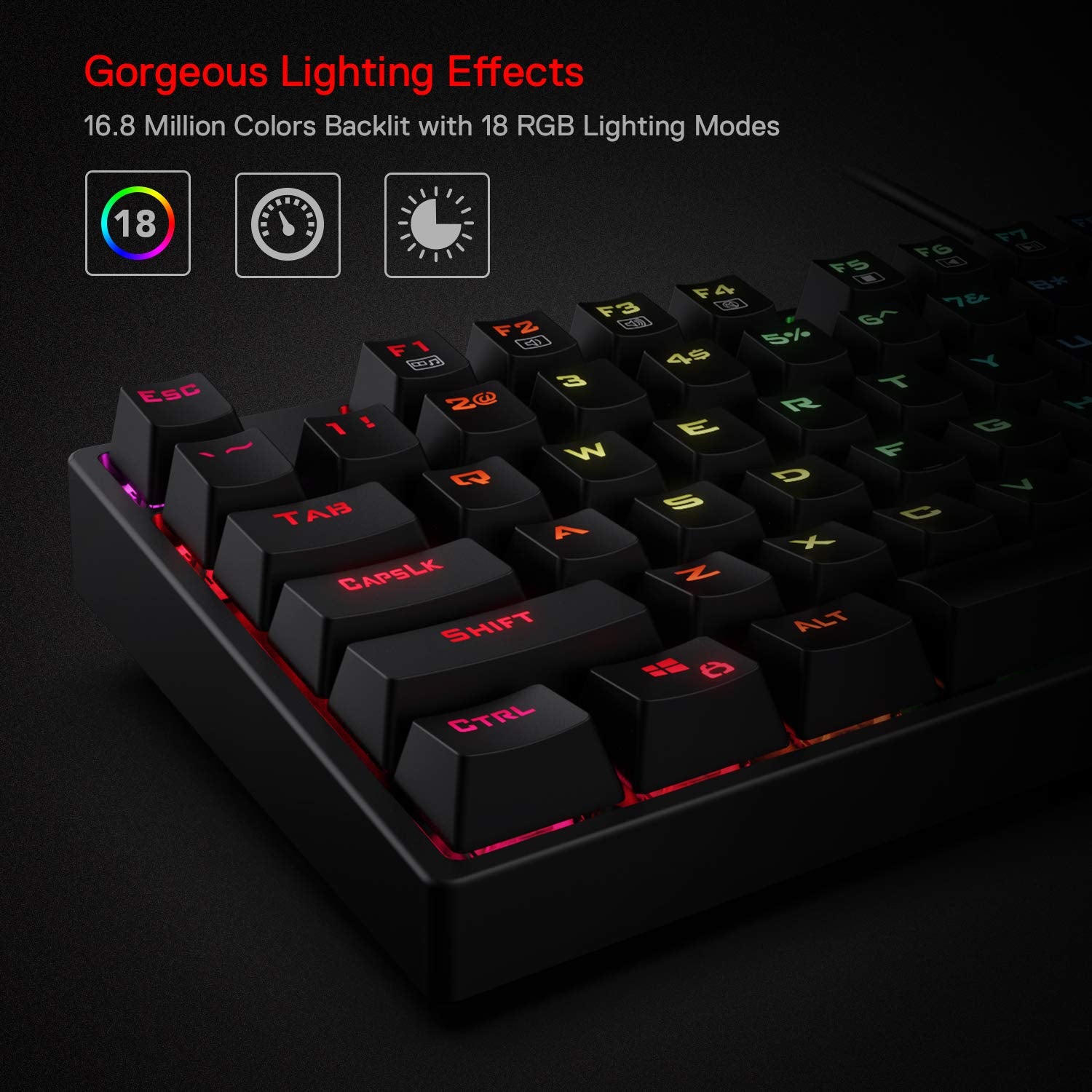 (Refurbished) Redragon Surara K582 RGB Mechanical Keyboard (Blue Switch)
