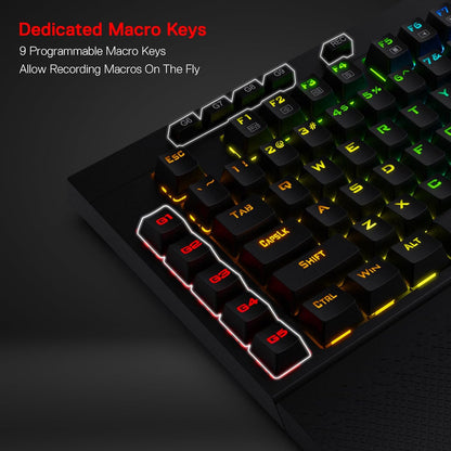 Redragon Vishnu Pro K596 Pro - Bluetooth+2.4Ghz+Wired Mechanical Keyboard (Red Switch)