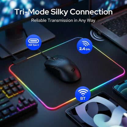 Redragon King Ultra M999 - RGB Wired, Wireless and Bluetooth Mouse with Magnetic Charging Dock