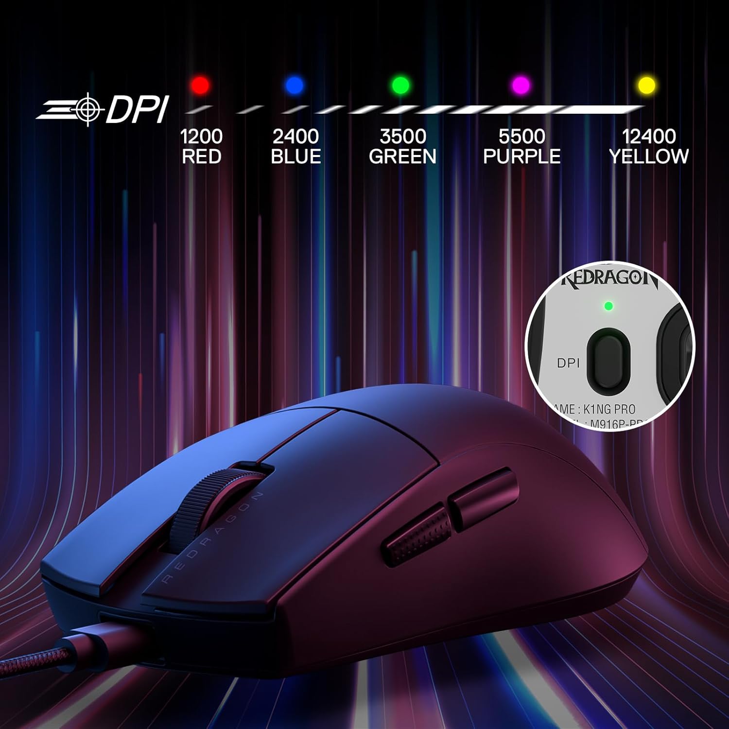 Redragon K1NG  1K M724 - Wired Gaming Mouse