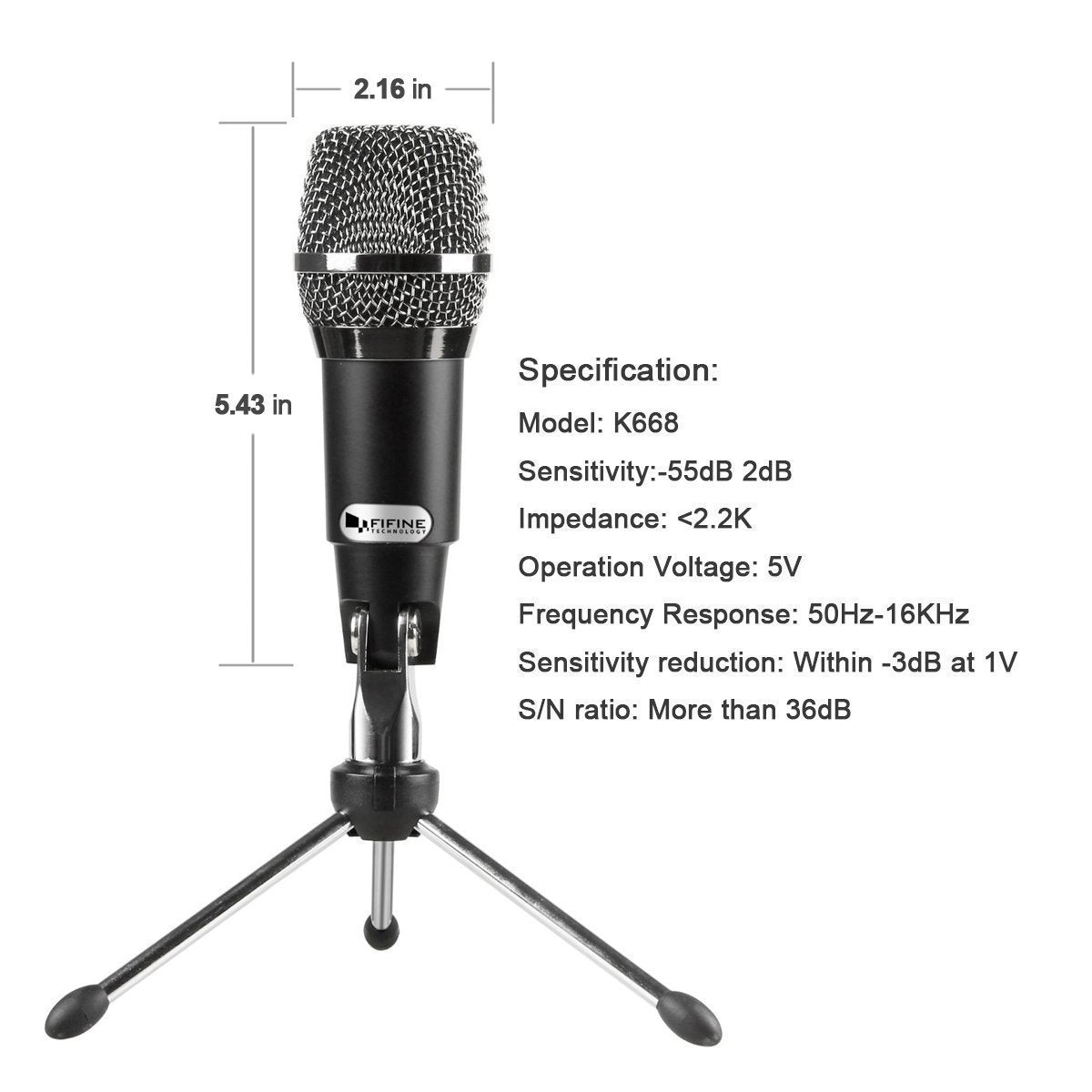 (Refurbished) Fifine K668 - USB Condenser Microphone
