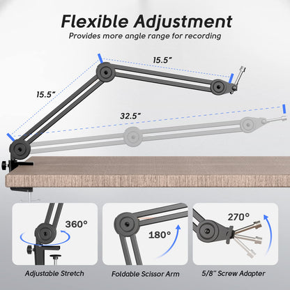 (Refurbished) Fifine BM63 - Microphone Stand (Black)