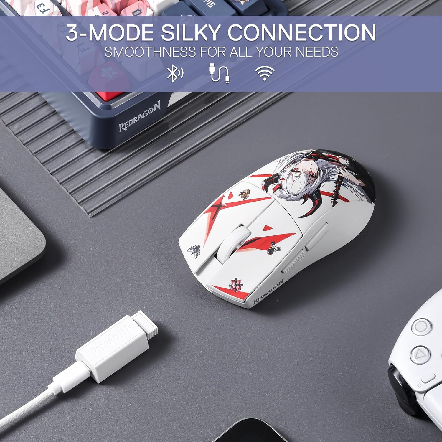 Redragon K1NG M916 PRO - Wired And Wireless Mouse (Anime)