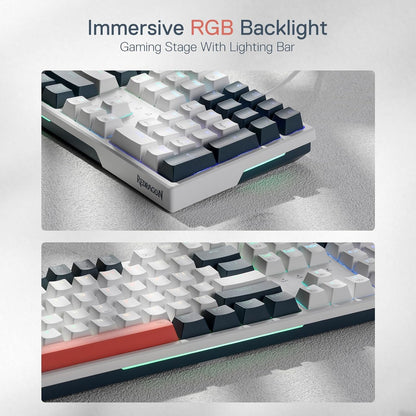(Refurbished) Redragon Trundle K668 - 104 Keys Wired Mechanical Keyboard White|Black|Orange (Red Switch)