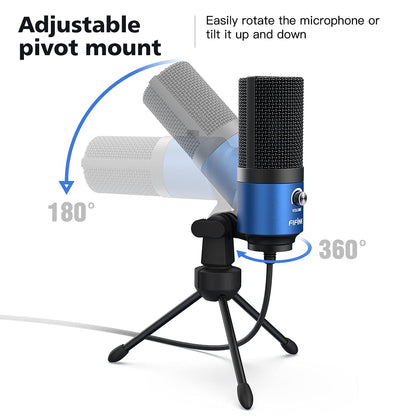 (Refurbished) Fifine K669L  - USB Microphone Condenser (Blue)