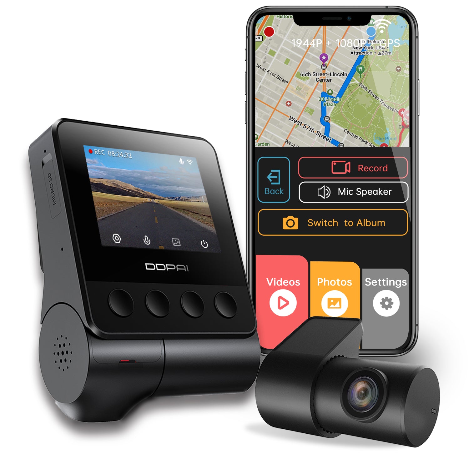 (Refurbished) DDPAI Z40 Dual - 3K Front and Rear Dash Camera