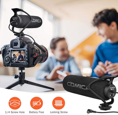 Comica V30 LITE - Super Cardioid Condenser Shotgun Microphone (Black)