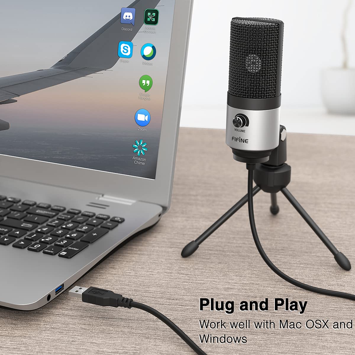 (Refurbished) Fifine K669S - USB Microphone Condenser (Silver)