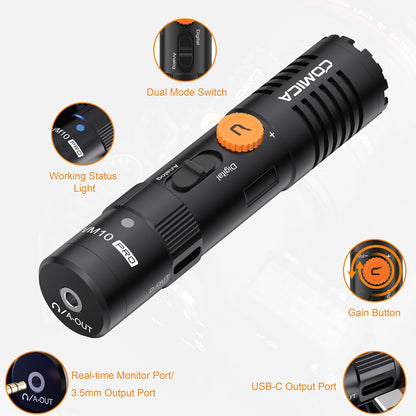 (Refurbished) Comica VM10 PRO - Mini Super Cardioid Digital Shotgun Microphone