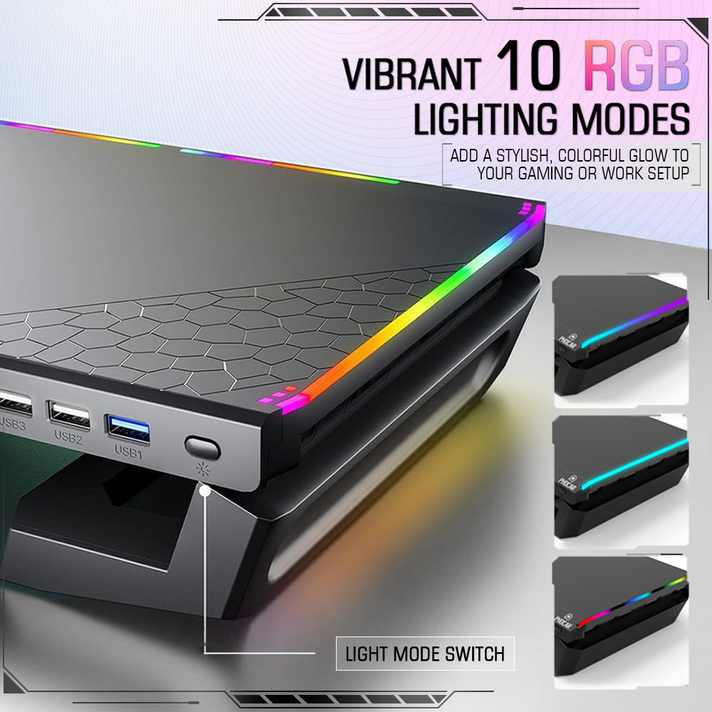 Claw Dock T6- Foldable Monitor/Laptop Stand with Hidden Phone Holder &amp; Drawer, USB 3.0 &amp; USB 2.0 Hub