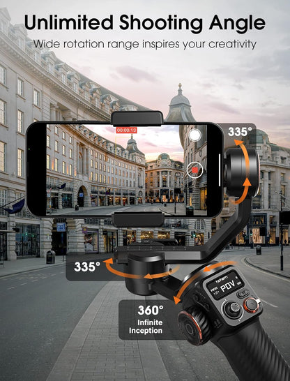 (Refurbished) Hohem M6 Gimbal Stabilizer for Smartphone, 2023 Upgrade 3-Axis Phone Gimbal
