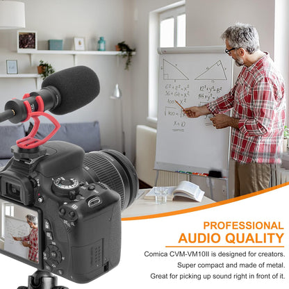 Comica CVM-VM10II - Micro Cardioid Condenser Shotgun Video Microphone (Red)