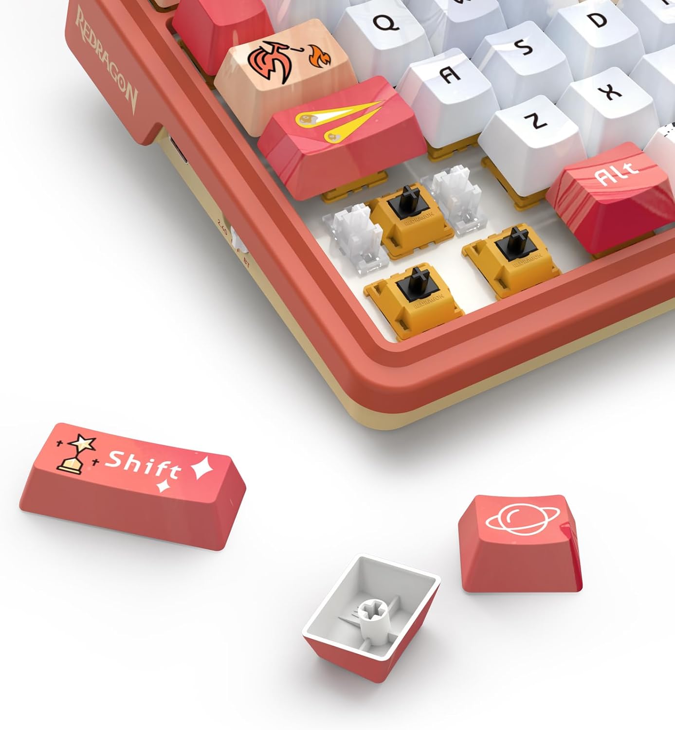 (Refurbished) Redragon Ucal Pro K673 Pro - 75% Wired+2.4Ghz+Bluetooth Mechanical Keyboard Anime Theme (Custom Hi-Fi Linear Switch)