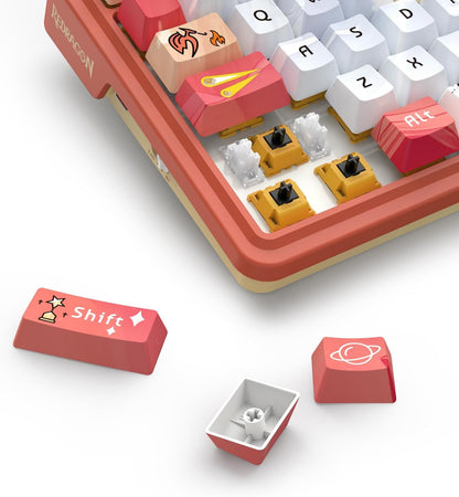 (Refurbished) Redragon Ucal Pro K673 Pro - 75% Wired+2.4Ghz+Bluetooth Mechanical Keyboard Anime Theme (Custom Hi-Fi Linear Switch)