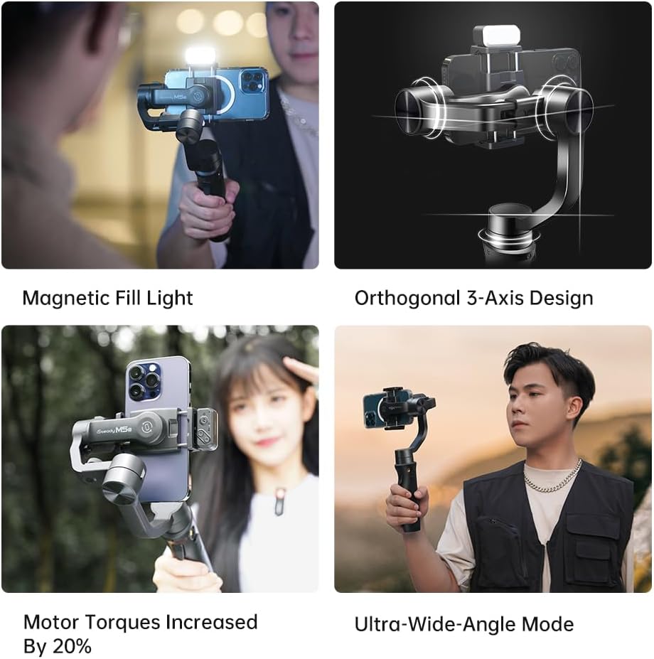 (Refurbished) Hohem iSteady Mobile + Kit - Handheld Gimbal with Magnetic Fill Light
