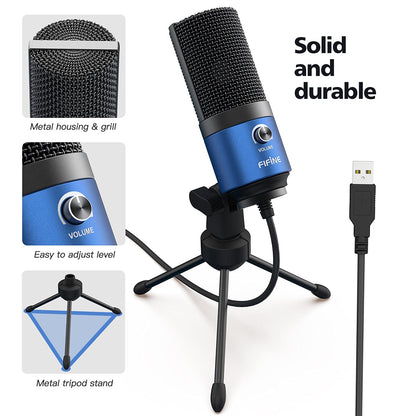 (Refurbished) Fifine K669L  - USB Microphone Condenser (Blue)