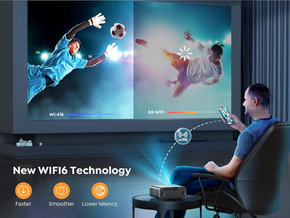 (Refurbished) Yaber PRO V9 - Bluetooth and WIFI 6 Outdoor and  Home Projector for Phone/TV Stick/PC