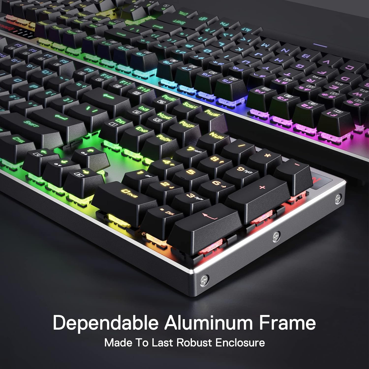 (Refurbished) Redragon Dharma Pro K556 Pro - 104 Keys Bluetooth+2.4Ghz+Wired Mechanical Keyboard (Quiet Linear Red Switch)