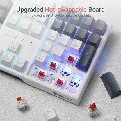 (Refurbished) Redragon Trundle K668 - 104 Keys Wired Mechanical Keyboard White|Black|Orange (Red Switch)