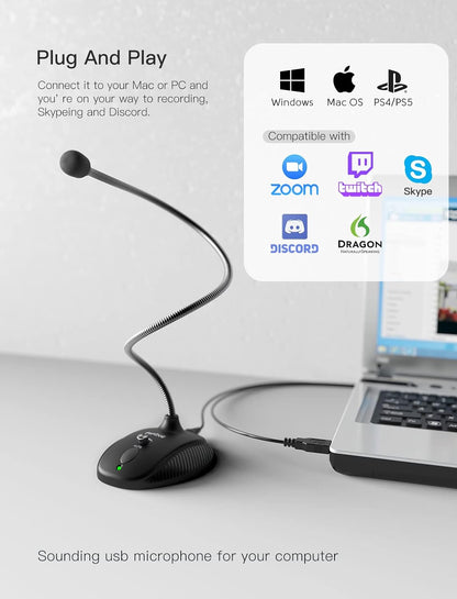 (Refurbished) Fifine K054 - Gooseneck USB Microphone