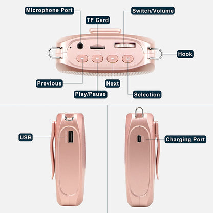 Shidu S258 - Wired Portable Voice Amplifier (Rose Gold)