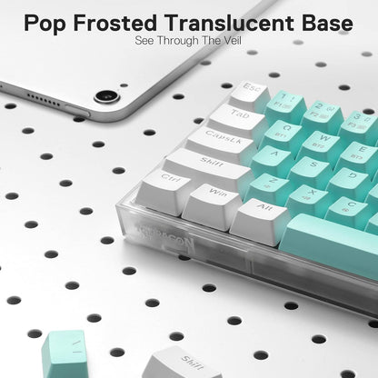 Redragon Castro Pro K631 Pro - 65% Bluetooth + 2.4 GHZ Wireless+ Wired Mechanical Keyboard White and Green (Custom Switch)