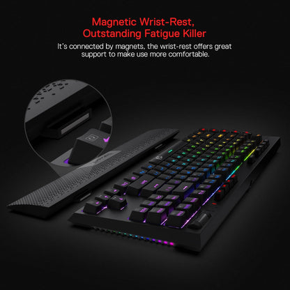 Redragon Vishnu Pro K596 Pro - Bluetooth+2.4Ghz+Wired Mechanical Keyboard (Red Switch)
