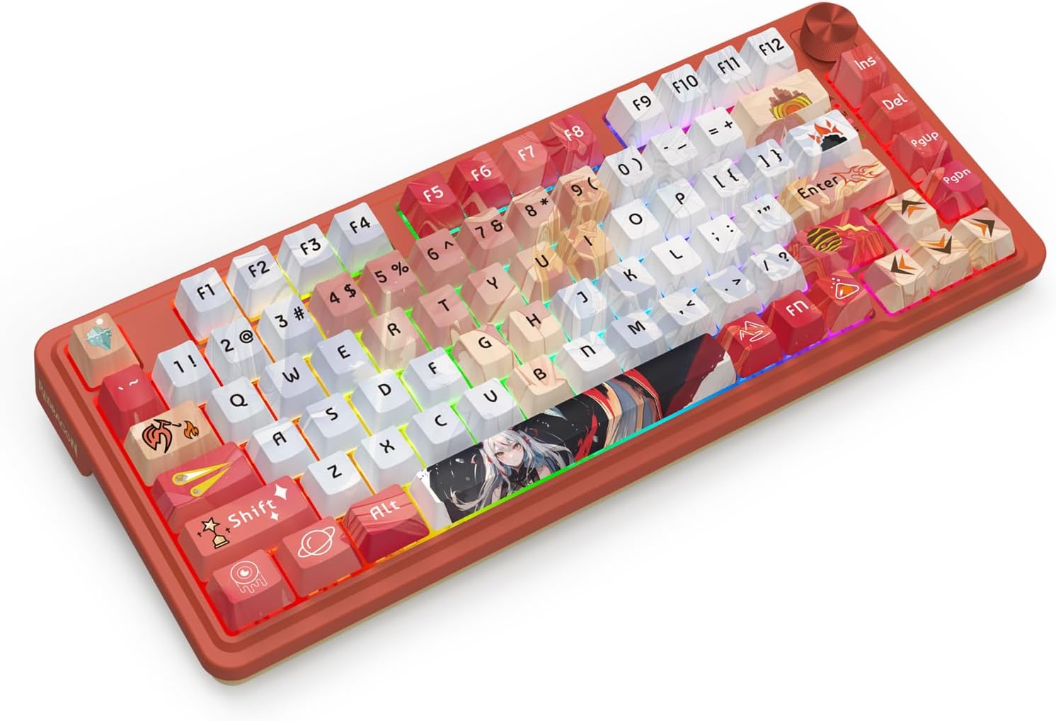 (Refurbished) Redragon Ucal Pro K673 Pro - 75% Wired+2.4Ghz+Bluetooth Mechanical Keyboard Anime Theme (Custom Hi-Fi Linear Switch)