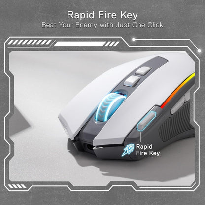 Redragon Predator Pro M612 PRO RGB Wireless Mouse (Grey and White)