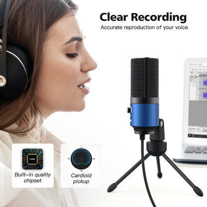 (Refurbished) Fifine K669L  - USB Microphone Condenser (Blue)